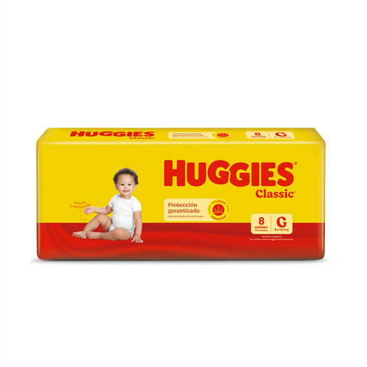 HUGGIES CLASSIC TALLE G 8 UNI