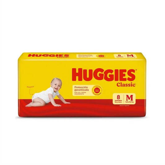 HUGGIES CLASSIC TALLE M 8 UNI