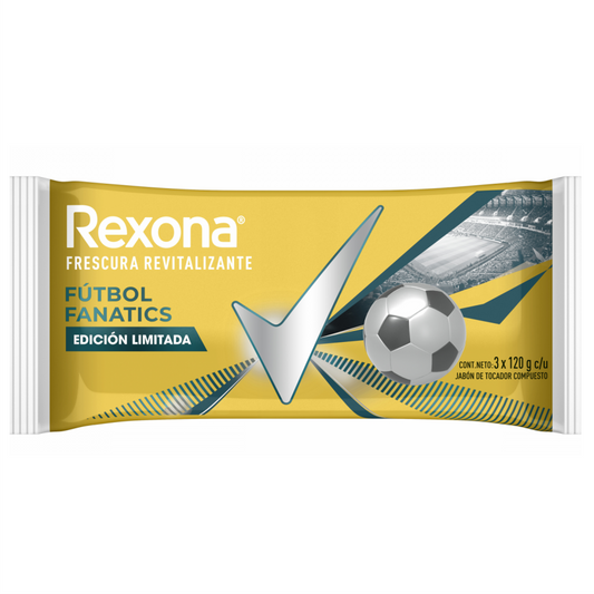 REXONA Jabon FUTBOL FANATICS TRIPACK